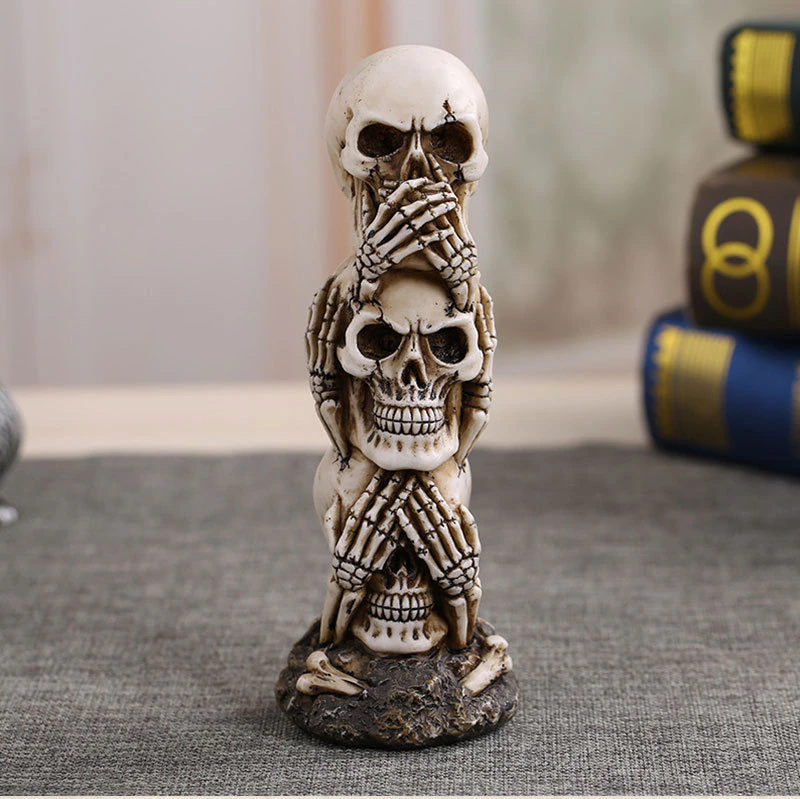 Free Shipping Resin Craft Human Skull Statue High Quality Creative Statue Sculpture Gift Home Decoration Human Skull