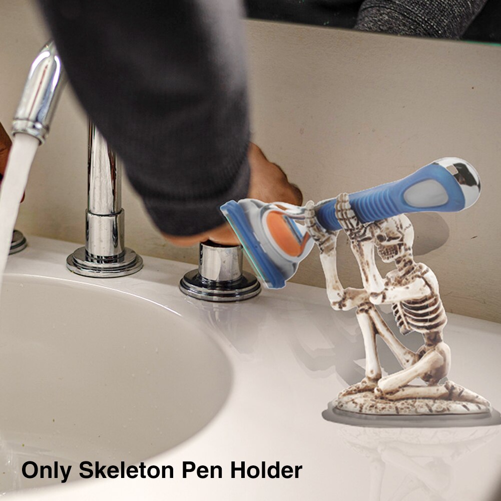 For Shaver Portable Desk Organizer Pen Holder Office Resin Skeleton Storage Rack Ornaments Home Decor Bathroom Stationery Craft